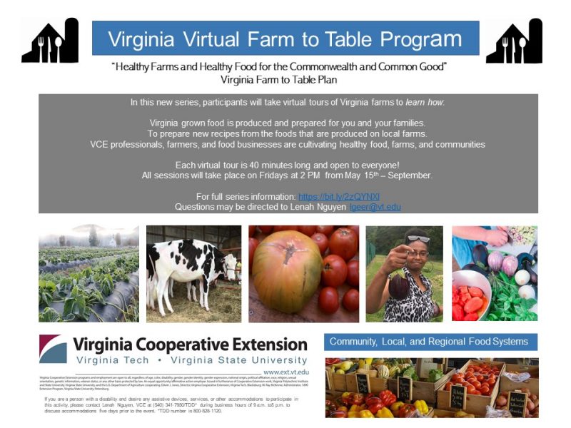 Virtual Farm to Table Flyer